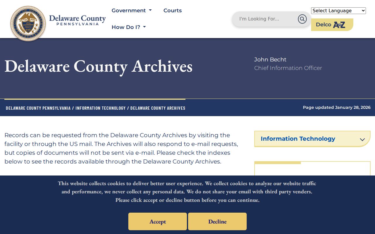 Haverford Township residents directory Delaware County Archives indexes page