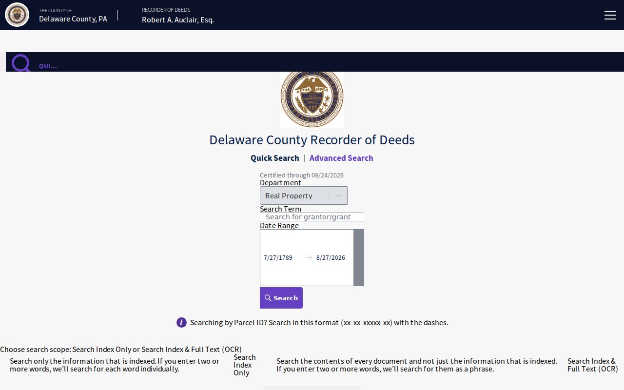 Haverford Township residents directory Delaware County Cloud Search interface