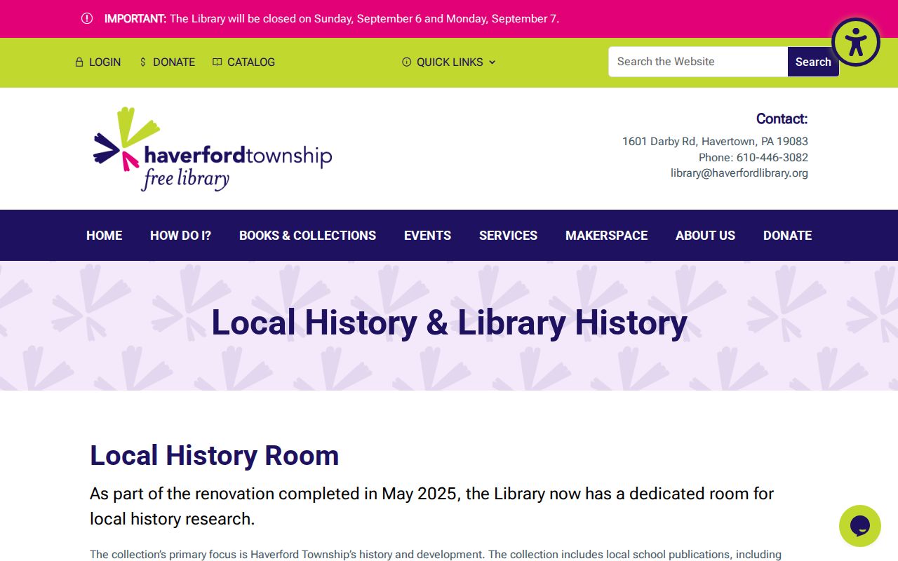 Haverford Township city directory Local History Room collection